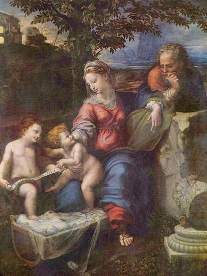 RAFFAELLO Sanzio Hl. Familie unter der Eiche, mit Johannes dem Taufer china oil painting image